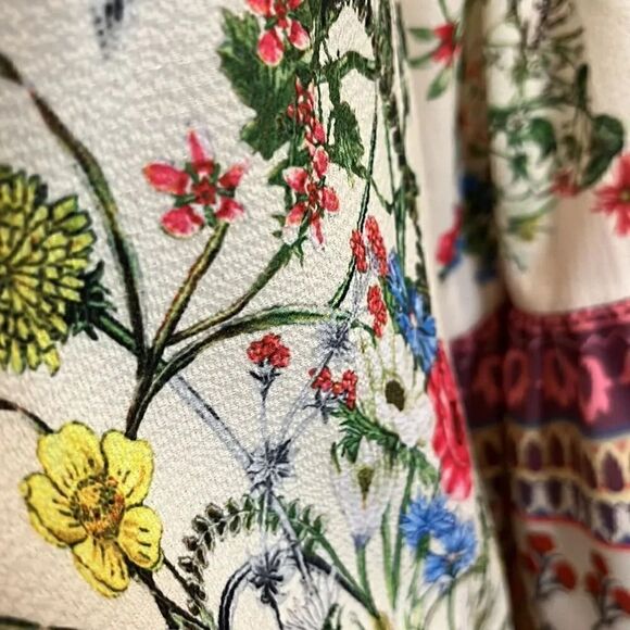 Umgee Border Bell Sleeve Dress - Natural, S! - Picture 7 of 9